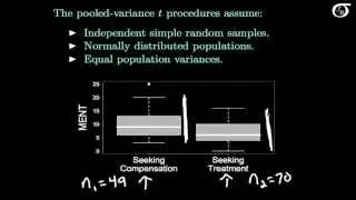 Pooled-Variance t Tests and Confidence Intervals: An Example