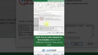 Split Excel cells based on line breaks