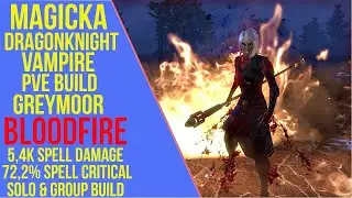 ESO Magicka Dragonknight Vampire PVE Build - Bloodfire - PVE Guide (Greymoor)