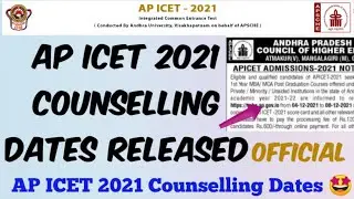 AP ICET 2021 Counselling Notification Released//TSICET 2021 Counselling Dates Released🤩//Imp Details