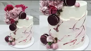 Fault line buttercream marble technique with acetate | Cake decorating tutorials | Sugarella Sweets