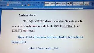 Basic sql clauses || From || where || group by || having || order by