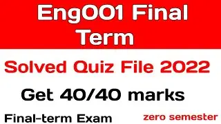 Eng001 Final Term Solved Papers | Eng001 Final Term Preparation 2024 | Lets Study