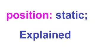 Position Static In CSS