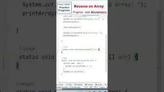 #109 - Java Program to Reverse an Array #Shorts #java #coding #programming