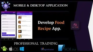 .NET Maui Apps | MAUI Food Recipe Mobile App  using SQLite database and Syncfusion components.
