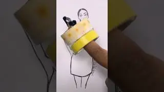 Tape Art 💛💛💛#shorts #art #tapeart #viral #fun