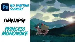 Background painting Ghibli scenery | Princess Mononoke | Photoshop 