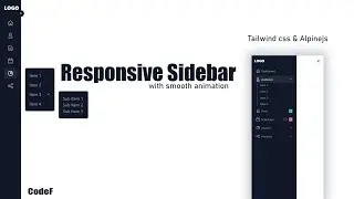 Responsive Sidebar using Tailwind css & Alpine js | Sub menu | Tooltip | mfazail