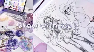 🎀 Draw with me !! ✧ Aubrey (Omori) 【Cozy sketching ASMR 🎧】 + Omori merch unboxing ft.Vograce✨