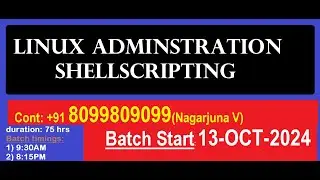 Linux Admin(RHCSA) || Shellscripting || Devops linux  || New batch 13th oct | by Nagarjuna