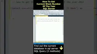 Write a query Get the current week number sql server database