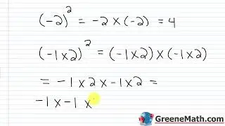 Pre-Algebra Lesson #22 Exponents with a Negative Base