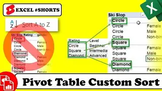 Create Custom Sort Order Pivot Table  - Excel #Shorts