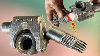 Hydraulic truck steering broken worm arm ripper | Broken worm rebuild a amazing video