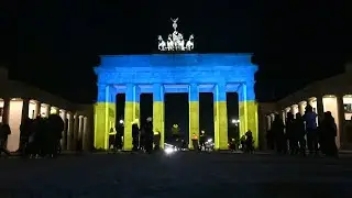 Berlin's Brandenburg Gate lit up with colours of Ukraine flag | AFP