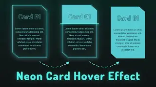 How to make neon Card hover effect in html and css | awesome card hover effect #css #css3 #webdev