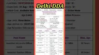 DDA New vacancy 2023|| DDA New requirements|| New vacancy 2023 