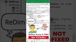 Difference between Dim and ReDim in Excel VBA