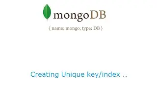 Creating Unique Key/index: MongoDB