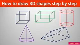 Draw 3D shapes step by step