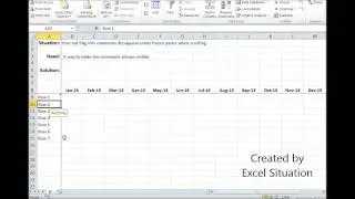 Excel info comments visible after scrolling with frozen panes