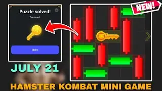 HAMSTER KOMBAT MINI GAME TODAY JULY 21 | HAMSTER KOMBAT PUZZLE KEYS