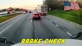 A Day in The Life of an American Truck Driver - Road Rage, Brake Check, Car Crash, Instant Karma USA