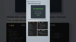 🔐💻 Build an OTP Verification Page with HTML, CSS3 & JS! 📲✨||