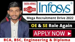 Infosys Mega Recruitment Drive 2022 | Engineering, Diploma & BCA BSC Students | Apply Now