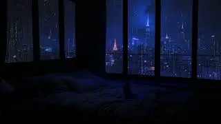 Relaxing Sound of Rain in the Dark Bedroom ( No Ads) 🌧️- Rain Sounds for Sleep , Study ,Meditation