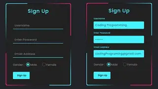 How To Make Animated SignUp Form using HTML & CSS Only | Create Registration Form in HTML & CSS