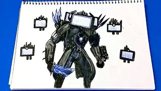 {Drawing} Titan Tv man from Skibidi toilet fanmade (sun red)