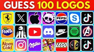 Guess the Logo in 3 Seconds | 100 Famous Logos 🍎🥇 Logo Quiz 2024