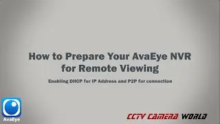 How to Prepare your AvaEye NVR for Remote Viewing - Enabling DHCP and P2P