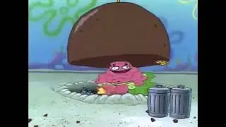 Patrick slams his rock on his head