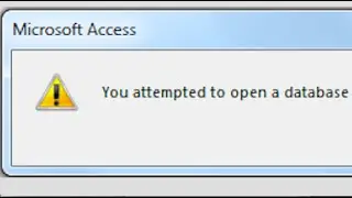 You attempted to open a database that is already opened by user Admin