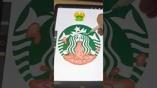 Giving the #Starbucks logo a gross redesign! #logos #logodesign #redesign #gross #procreate #shorts