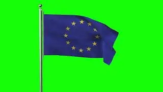 Green screen Footage | European Union Waving Flag Green Screen Animation | Royalty-Free