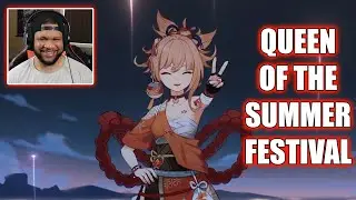 QUEEN OF THE SUMMER FESTIVAL! | GENSHIN IMPACT | YOIMIYA TEASER TRAILER [REACTION]