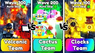 🔥Volcanic Team VS Cactus Team VS Clocks Team🤯in ENDLESS MODE | Toilet Tower Defense