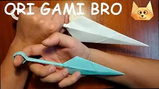 How to make a Kunai dagger out of paper. Origami dagger. Diy from A4 paper.