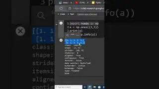 The Python NumPy The ones() and info() Methods