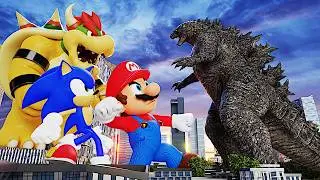 GODZILLA vs MARIO, SONIC & PACMAN!