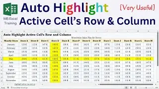 How to Auto Highlight Selected Row and Column in Excel