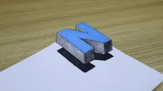 How To Draw 3D Letter N | Easy 3D Letters Drawing