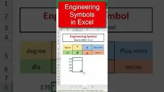 Engineering Symbols - How To Add in Excel 