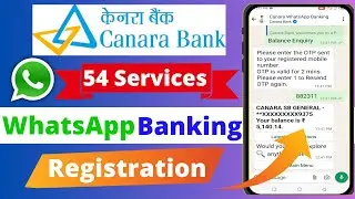 Canara Bank WhatsApp Banking Registration | WhatsApp Banking Activation