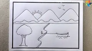 Landscape Scenery Pencil Drawing || Simple Drawing for Beginners