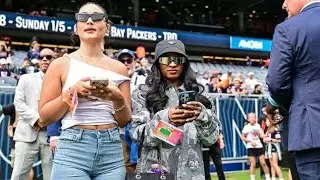 Simone Biles cheers husband Jonathan Owens at Bears' game. Fans point out fashion faux pas